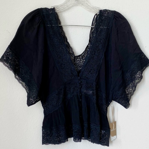 NWT - Forever 21 - BLACK WOVEN TOP - Size - Small - Picture 5 of 10